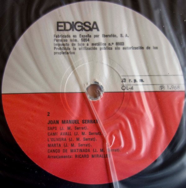 Catalan Music, Joan Manuel Serrat, LP | Historia Nuestra