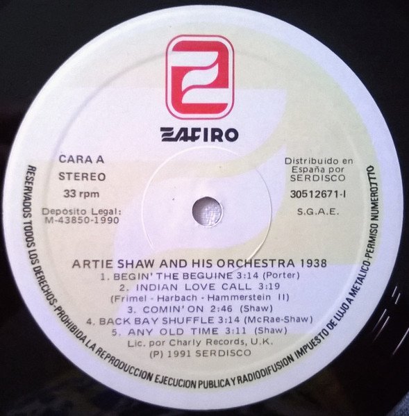 Artie Shaw And His Orchestra, Big Band, LP, Swing | Historia Nuestra