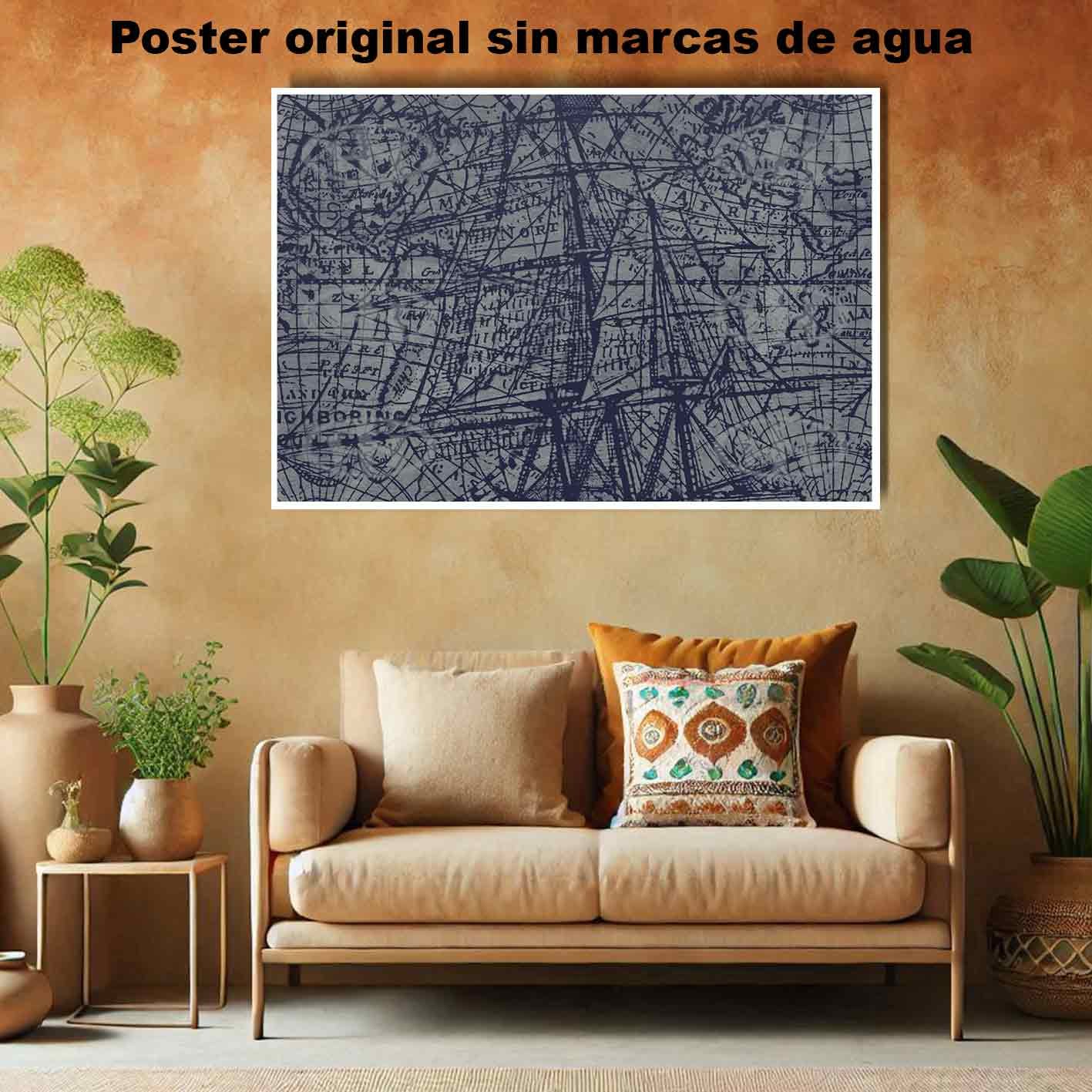 Mapa Barco Historia Mapas Antiguos, Mapa Barco-El Póster Personalizado, Historia Nuestra