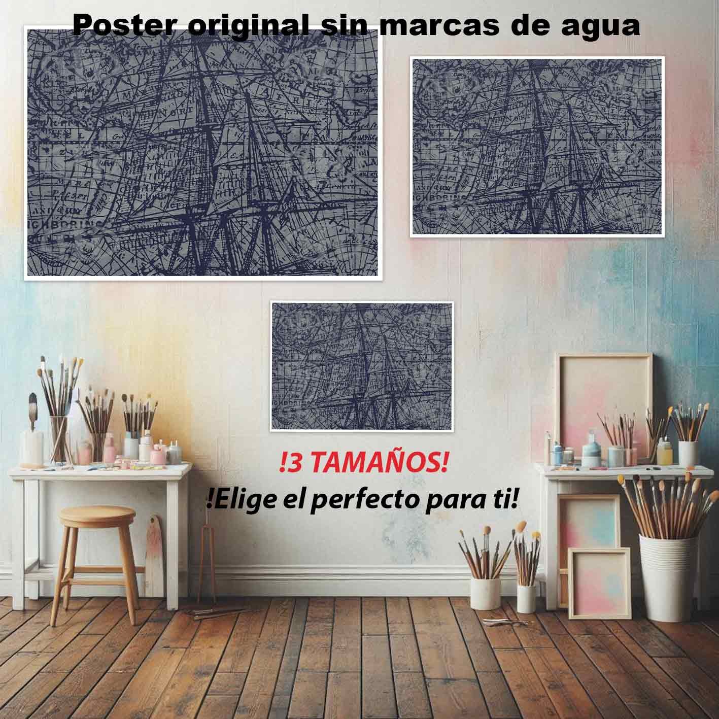 Mapa Barco Historia Mapas Antiguos, Mapa Barco-El Póster Personalizado, Historia Nuestra