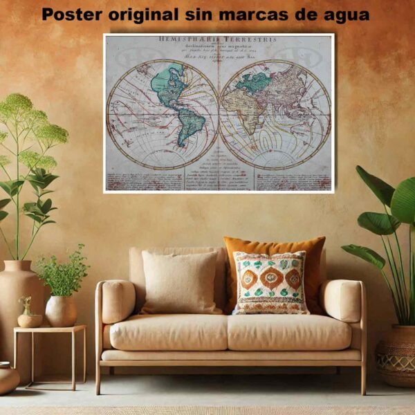 Mapa Hemispharii Terrestris Historia Mapas Antiguos, Mapa Hemispharii Terrestris-El Póster Personalizado, Historia Nuestra