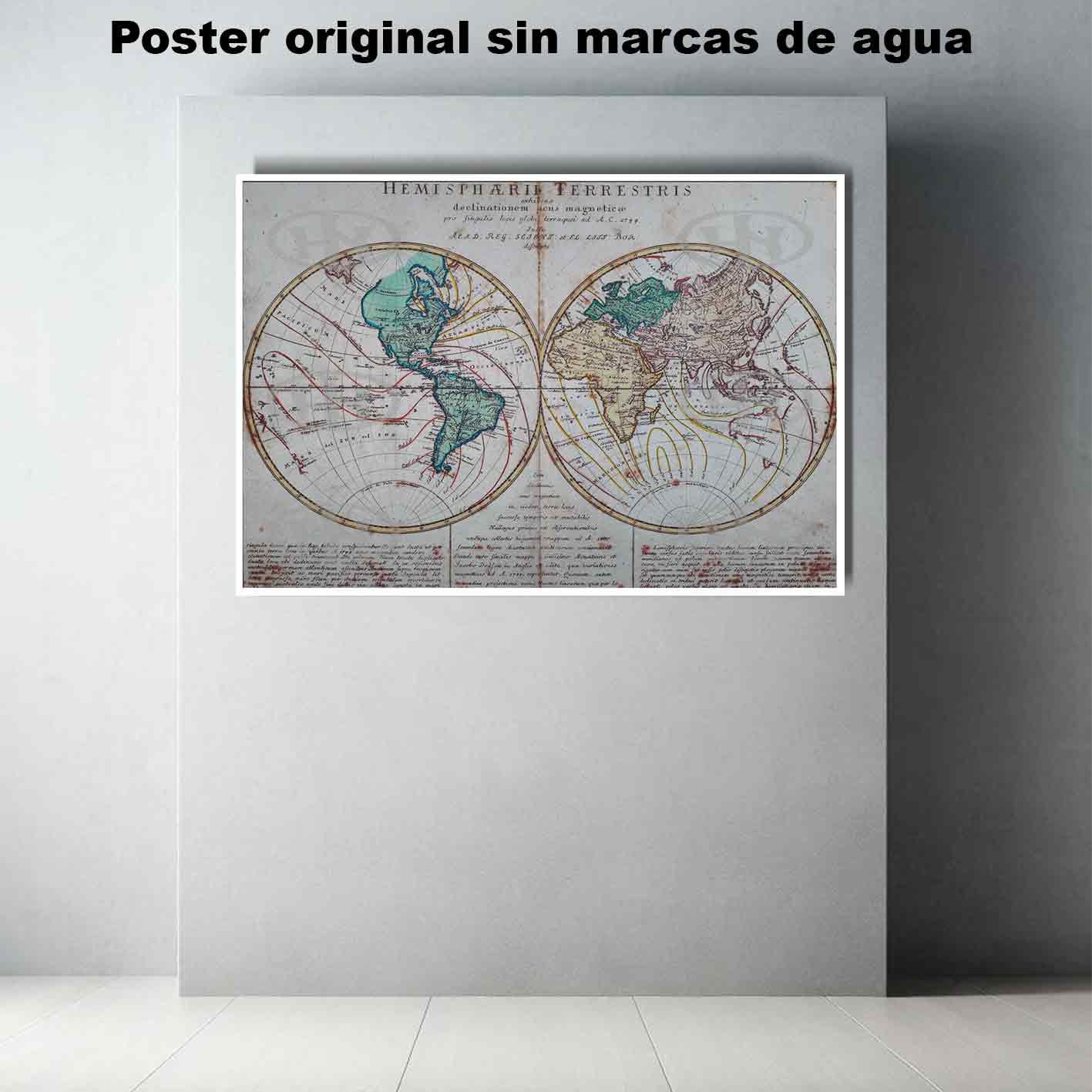 Mapa Hemispharii Terrestris Historia Mapas Antiguos, Mapa Hemispharii Terrestris-El Póster Personalizado, Historia Nuestra