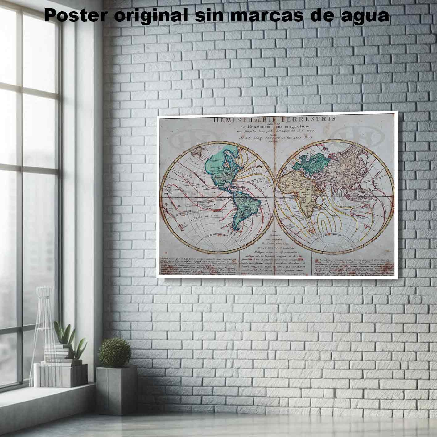 Mapa Hemispharii Terrestris Historia Mapas Antiguos, Mapa Hemispharii Terrestris-El Póster Personalizado, Historia Nuestra