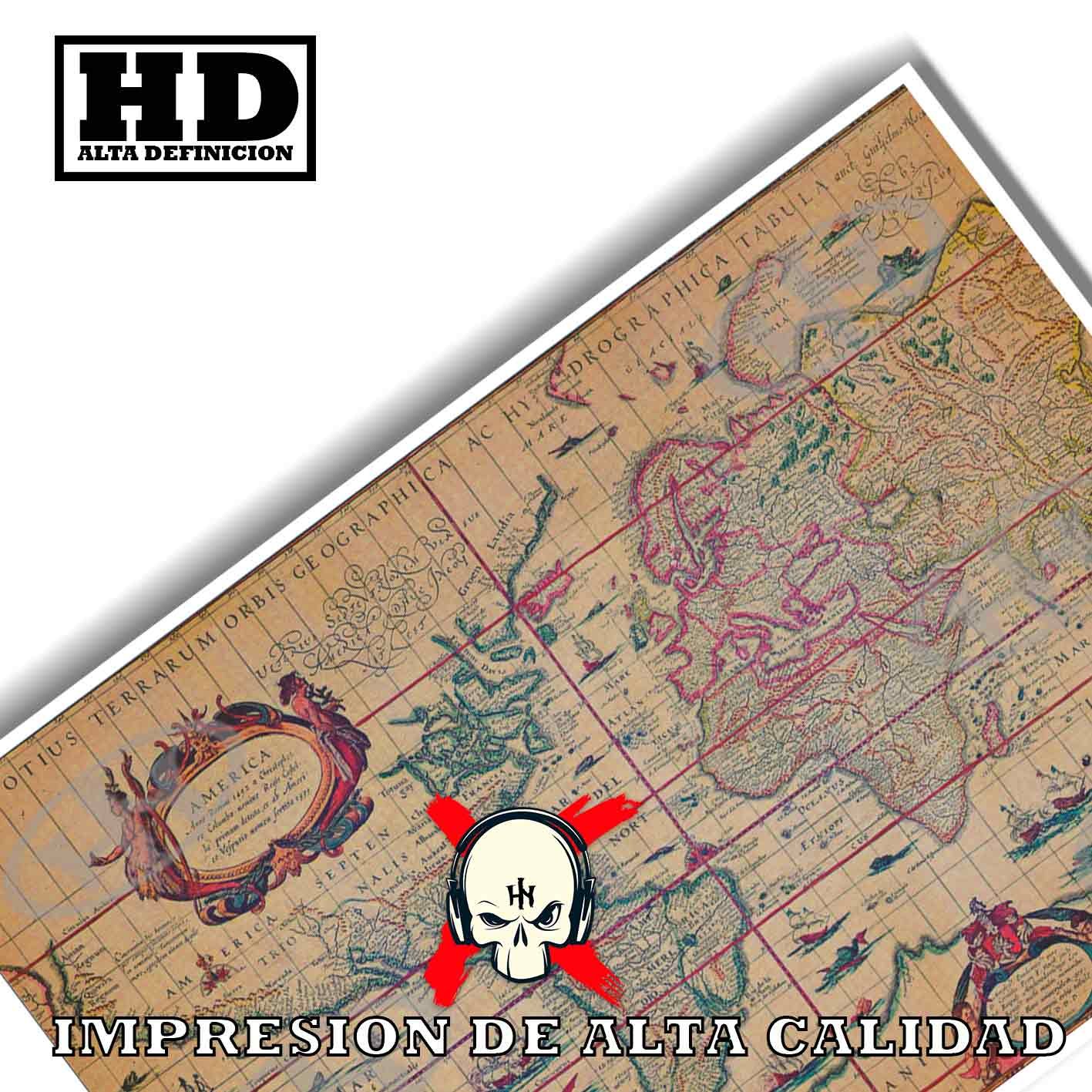 Mapa Terrarum Orbis Historia Mapas Antiguos, Mapa Terrarum Orbis-El Póster Personalizado, Historia Nuestra