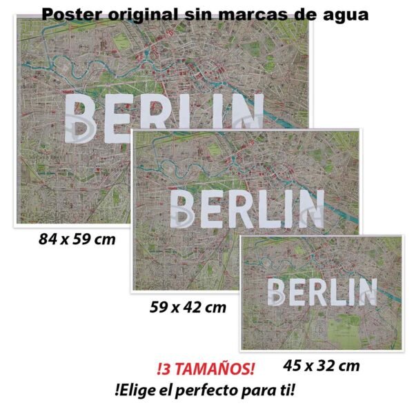 Mapa de Berlin Historia Mapas Antiguos, Mapa de Berlin-El Póster Personalizado, Historia Nuestra