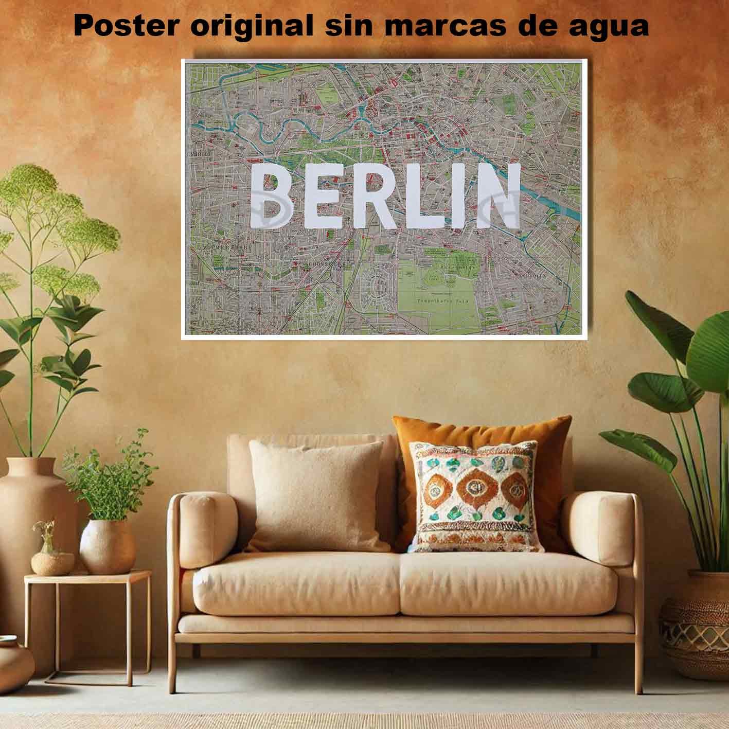 Mapa de Berlin Historia Mapas Antiguos, Mapa de Berlin-El Póster Personalizado, Historia Nuestra