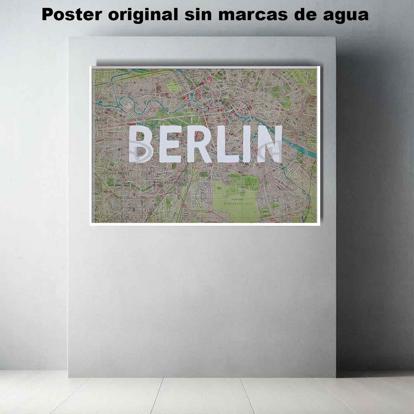 Mapa de Berlin Historia Mapas Antiguos, Mapa de Berlin-El Póster Personalizado, Historia Nuestra
