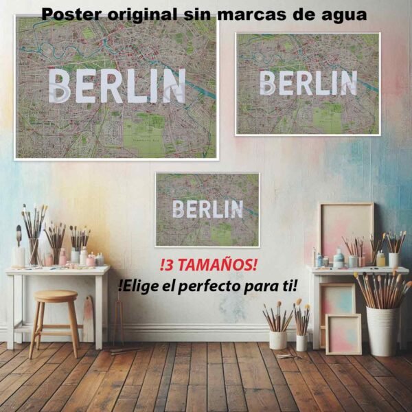 Mapa de Berlin Historia Mapas Antiguos, Mapa de Berlin-El Póster Personalizado, Historia Nuestra