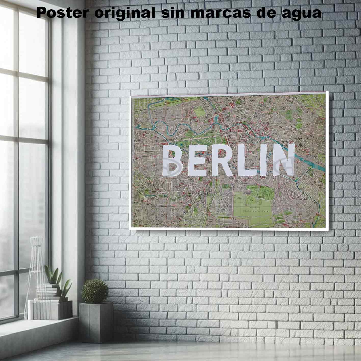 Mapa de Berlin Historia Mapas Antiguos, Mapa de Berlin-El Póster Personalizado, Historia Nuestra