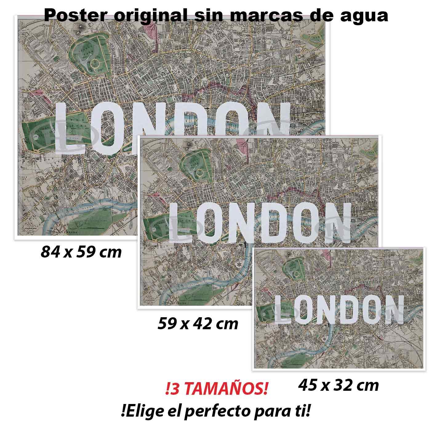 Mapa de Londres Historia Mapas Antiguos, Mapa de Londres-El Póster Personalizado, Historia Nuestra