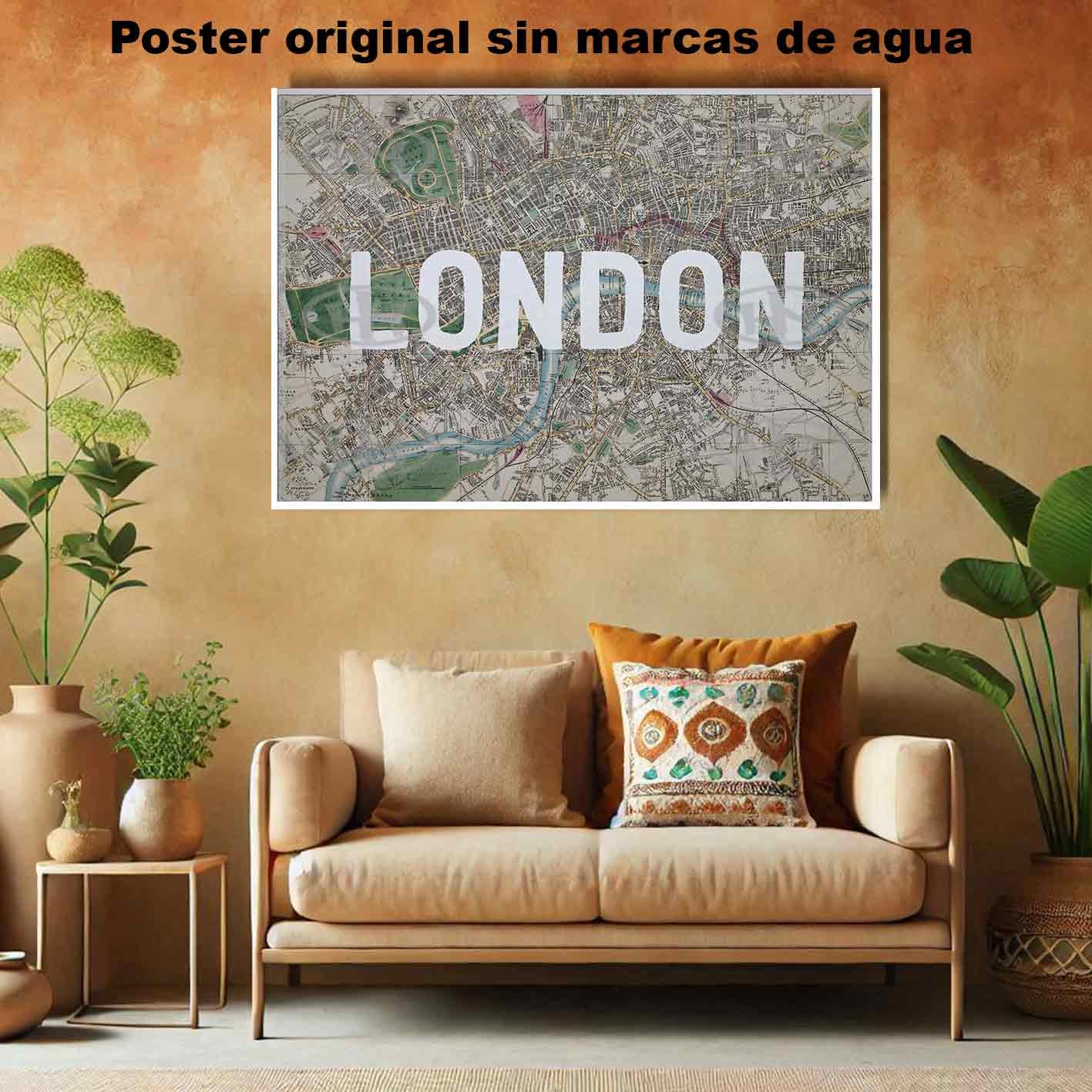 Mapa de Londres Historia Mapas Antiguos, Mapa de Londres-El Póster Personalizado, Historia Nuestra