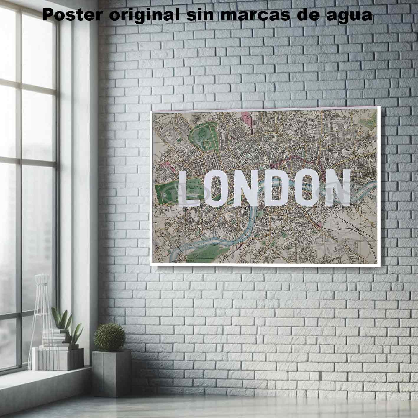Mapa de Londres Historia Mapas Antiguos, Mapa de Londres-El Póster Personalizado, Historia Nuestra