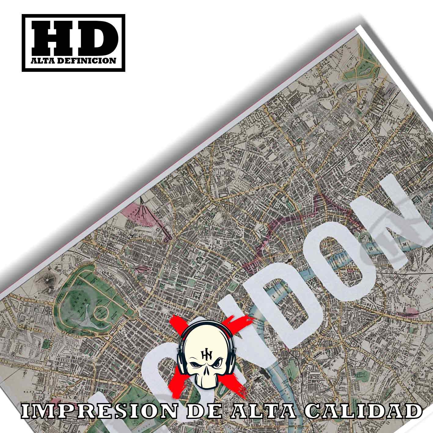 Mapa de Londres Historia Mapas Antiguos, Mapa de Londres-El Póster Personalizado, Historia Nuestra