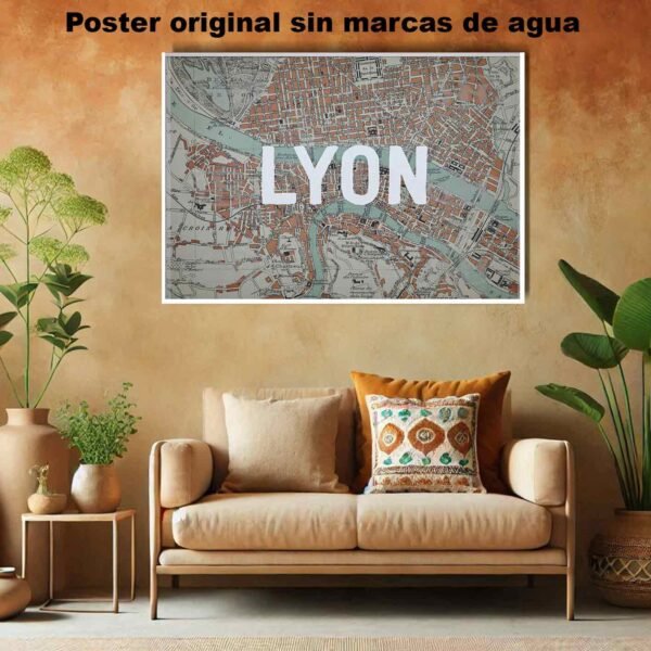 Mapa de Lyon Historia Mapas Antiguos, Mapa de Lyon-El Póster Personalizado, Historia Nuestra