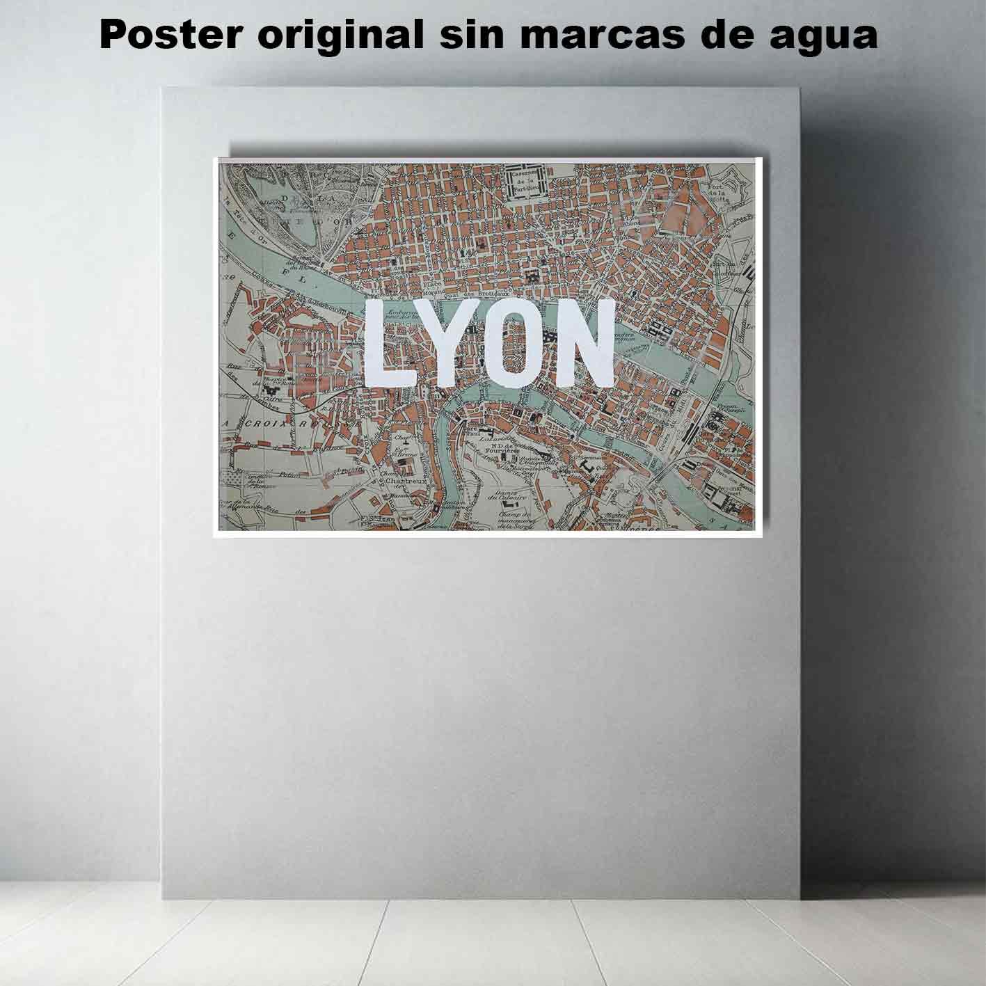 Mapa de Lyon Historia Mapas Antiguos, Mapa de Lyon-El Póster Personalizado, Historia Nuestra