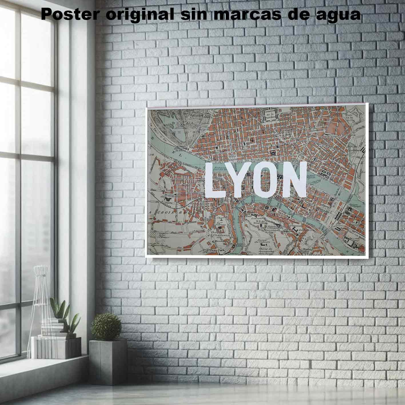 Mapa de Lyon Historia Mapas Antiguos, Mapa de Lyon-El Póster Personalizado, Historia Nuestra