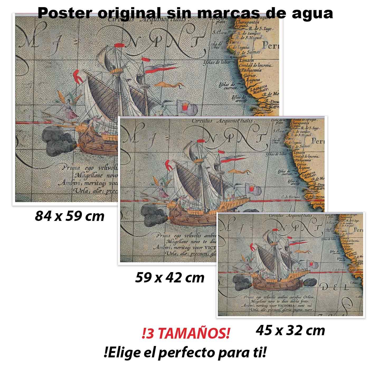 Mapas de Magallanes Historia Mapas Antiguos, Mapas de Magallanes-El Póster Personalizado, Historia Nuestra