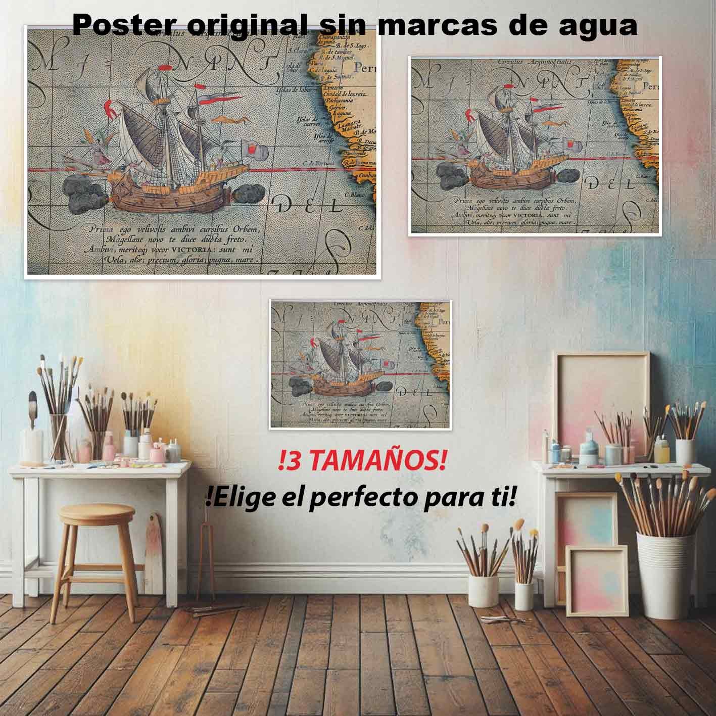 Mapas de Magallanes Historia Mapas Antiguos, Mapas de Magallanes-El Póster Personalizado, Historia Nuestra