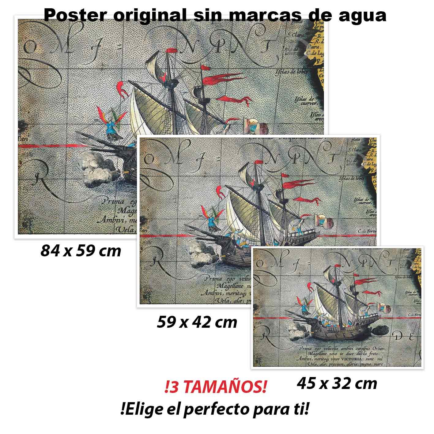 Mapas de Magallanes Historia Mapas Antiguos, Mapas de Magallanes.-El Póster Personalizado, Historia Nuestra