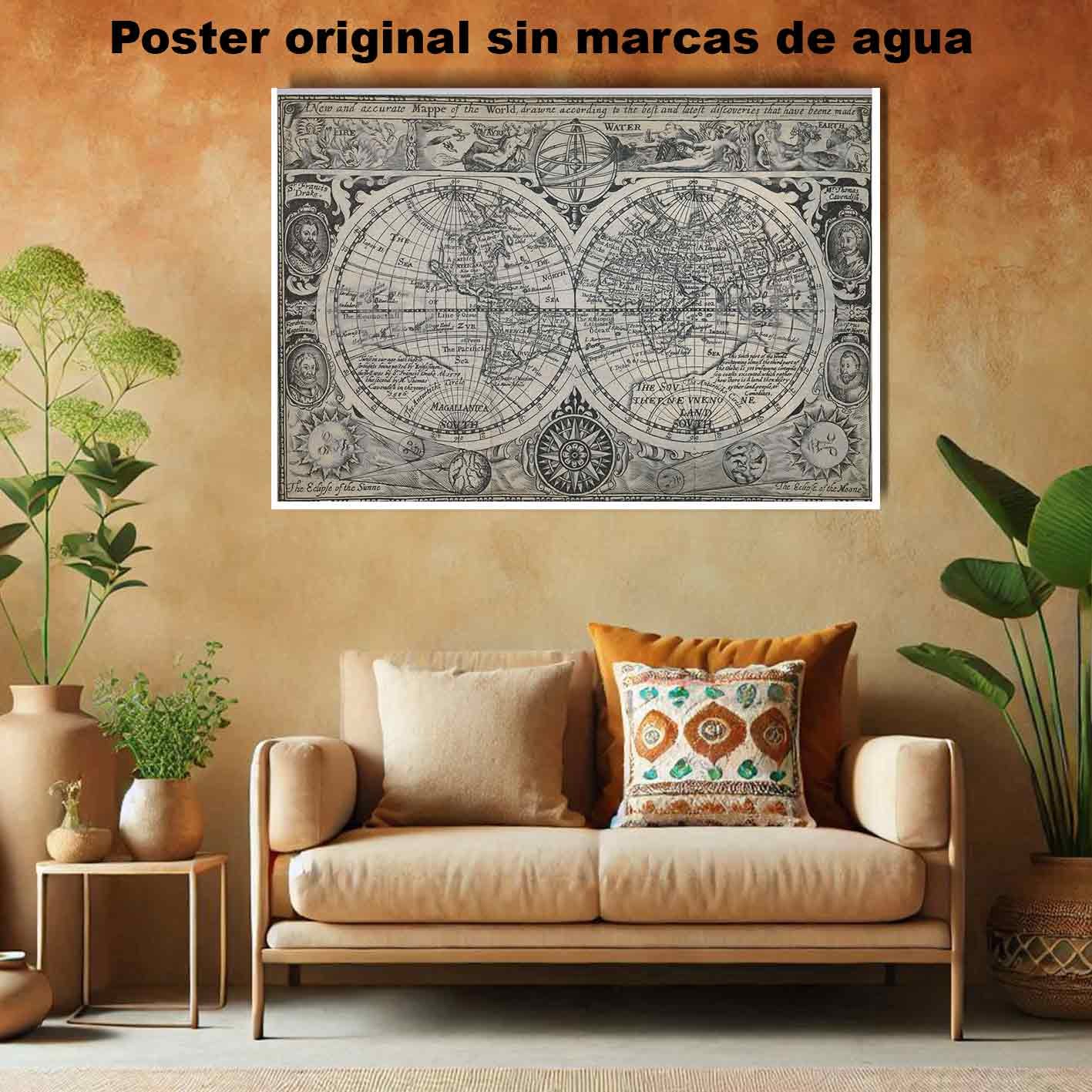 Mappe of the World Historia Mapas Antiguos, Mappe of the World-El Póster Personalizado, Historia Nuestra