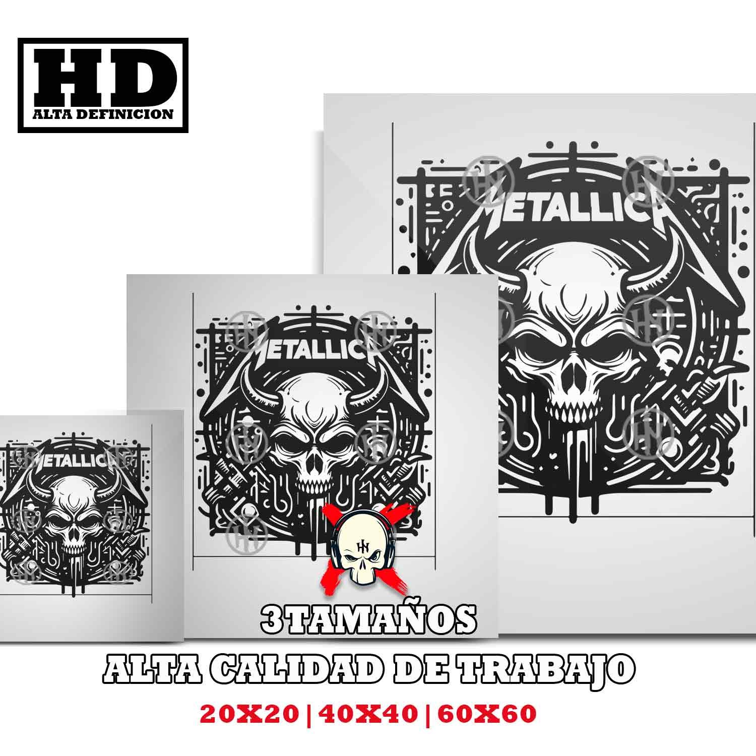 Metalica Adhesivo grande para paredes y superficies lisas de H, Adhesivo exclusivo de Metalica, Historia Nuestra