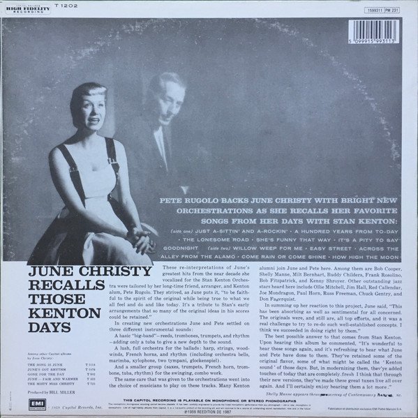 Bop, Cool Jazz, June Christy, LP | Historia Nuestra