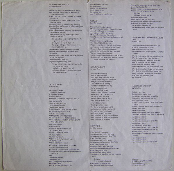 John Lennon & Yoko Ono, LP, Pop Rock | Historia Nuestra