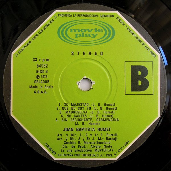 Ballad, Folk, JazzFunk, Joan Baptista Humet, LP | Historia Nuestra