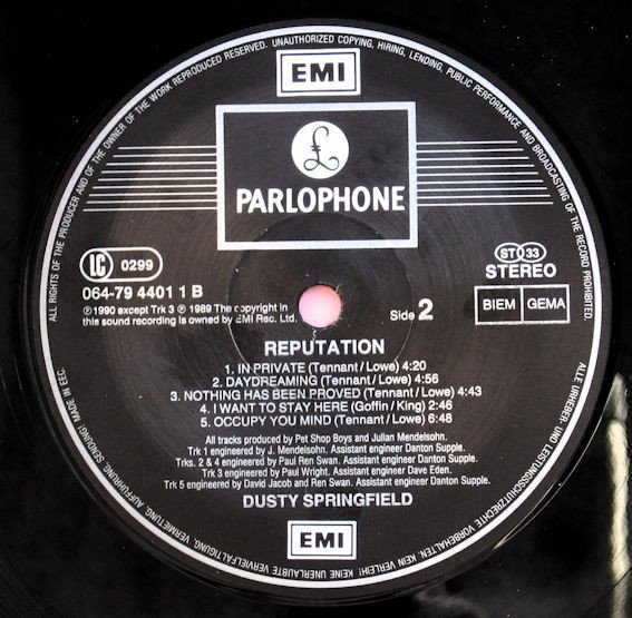 Dusty Springfield, LP, Synthpop | Historia Nuestra