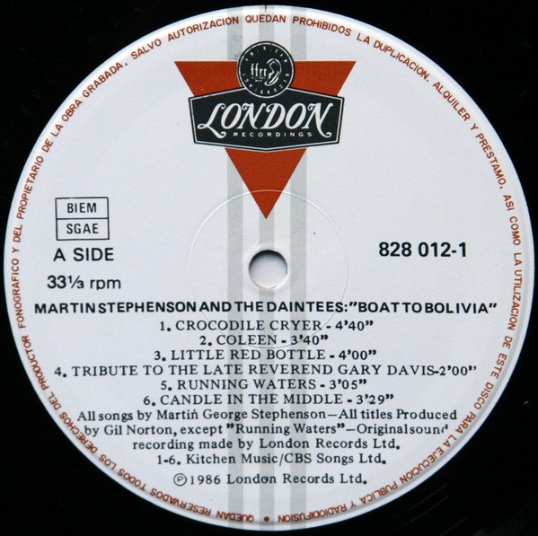 Acoustic, Ballad, Country Blues, Indie Rock, LP, Martin Stephenson & The Daintees* | Historia Nuestra