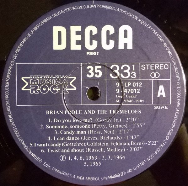 Beat, Brian Poole And The Tremeloes*, LP, Rock Roll, The Tornados | Historia Nuestra