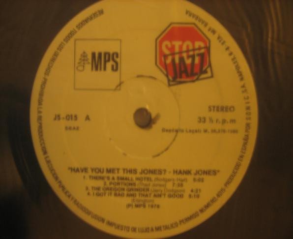 Hank Jones Trio, LP, Post Bop, Swing | Historia Nuestra