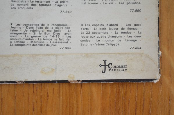 Chanson, Georges Brassens, LP | Historia Nuestra