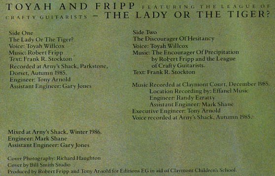 Ethereal, LP, Spoken Word, Toyah And Fripp* Featuring The League Of Crafty Guitarists | Historia Nuestra