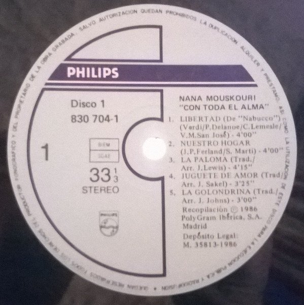 Ballad, LP, Nana Mouskouri, Vocal | Historia Nuestra