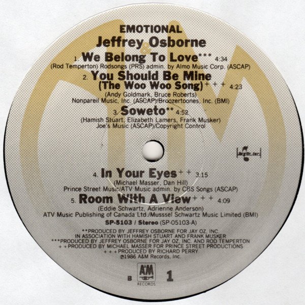 Ballad, Contemporary RB, Jeffrey Osborne, LP, Soul | Historia Nuestra