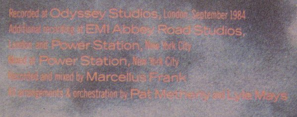 Contemporary Jazz, Downtempo, Fusion, LP, Pat Metheny Group, Soundtrack | Historia Nuestra