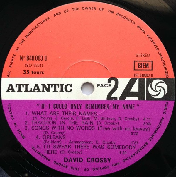 Classic Rock, Country Rock, David Crosby, Folk Rock, LP | Historia Nuestra