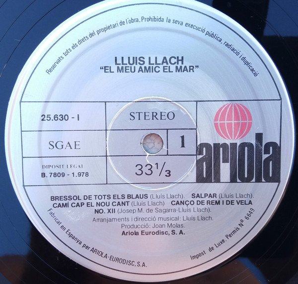 Catalan Music, Lluis Llach, LP, Nueva Cancion | Historia Nuestra