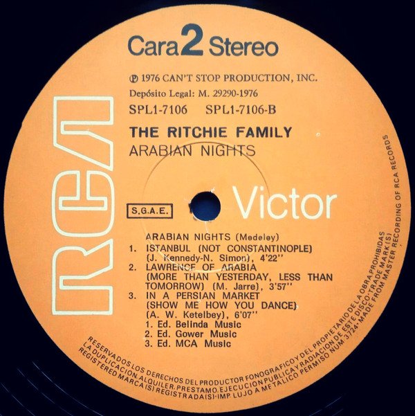 Disco, LP, The Ritchie Family | Historia Nuestra