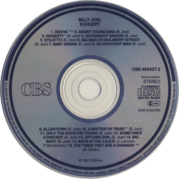 Ballad, Billy Joel, CD, Piano Blues, Pop Rock | Historia Nuestra