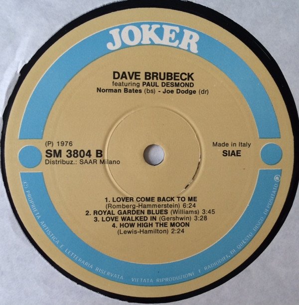 Dave Brubeck, LP | Historia Nuestra