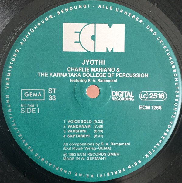Charlie Mariano & The Karnataka College Of Percussion* Featuring R. A. Ramamani*, Contemporary Jazz, LP | Historia Nuestra