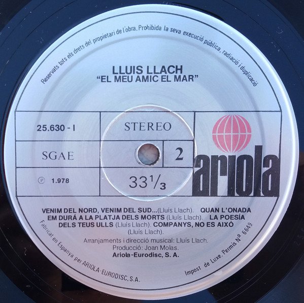 Catalan Music, Lluis Llach, LP, Nueva Cancion | Historia Nuestra