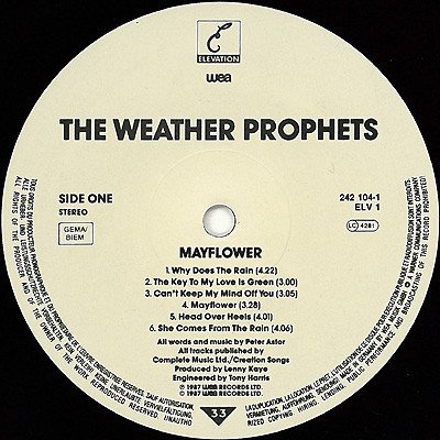 Indie Rock, LP, The Weather Prophets | Historia Nuestra