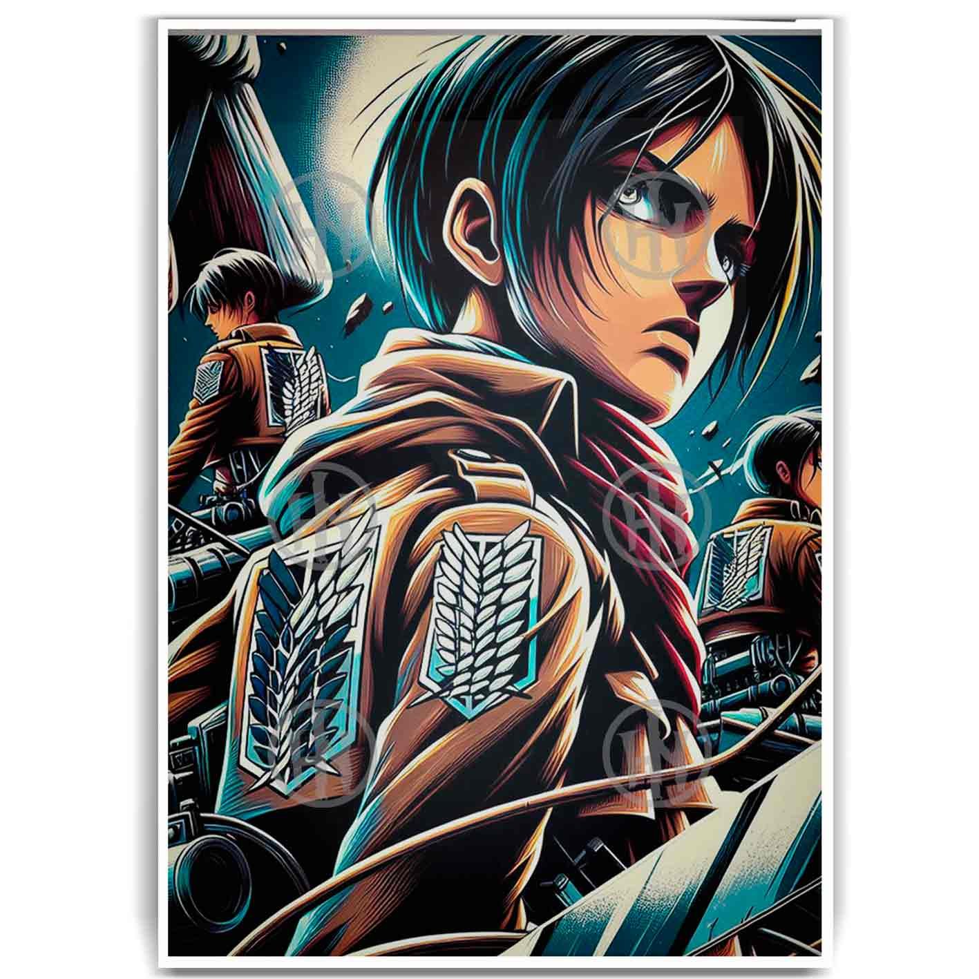 Mikasa Ackerman Attack on Titan Manga Acción Poster, , Historia Nuestra