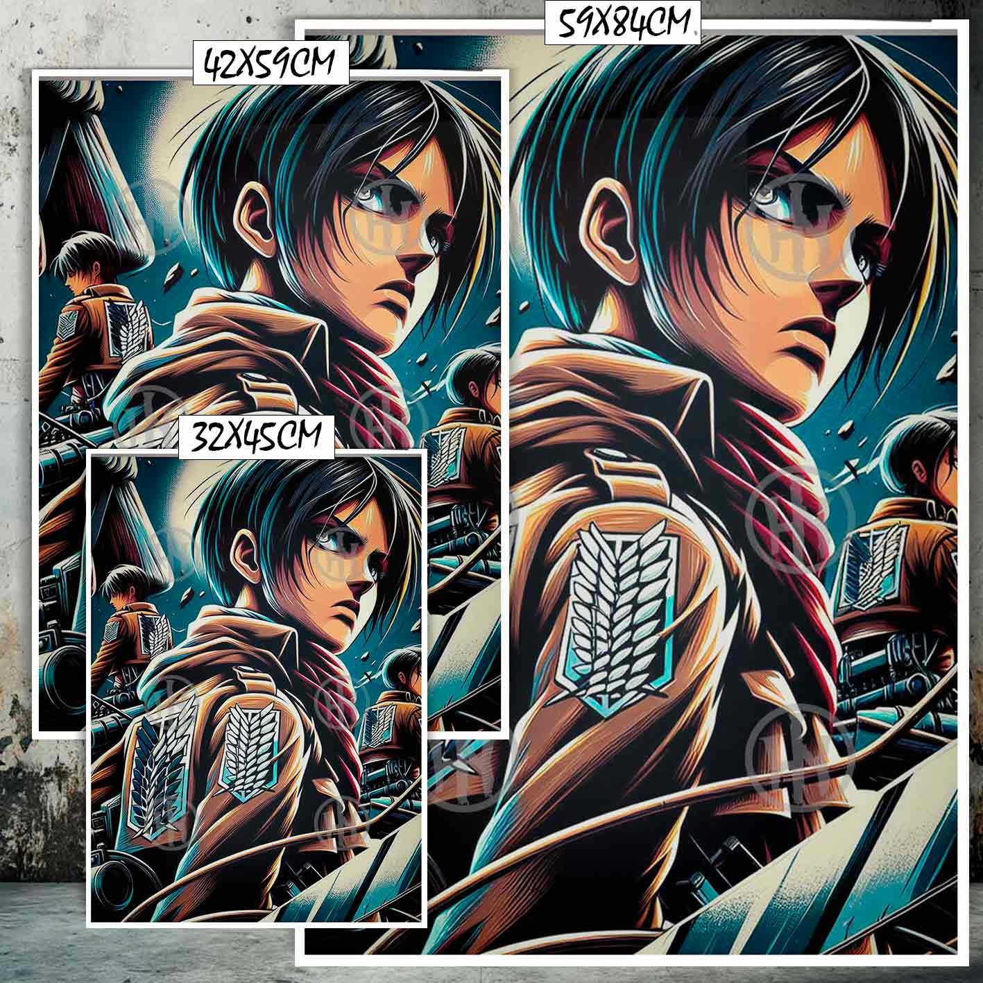 Mikasa Ackerman Attack on Titan Manga Acción Poster, Mikasa Ackerman Attack on Titan-El Póster Personalizado, Historia Nuestra
