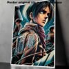 Mikasa Ackerman Attack on Titan Manga Acción Poster, Mikasa Ackerman Attack on Titan-El Póster Personalizado, Historia Nuestra