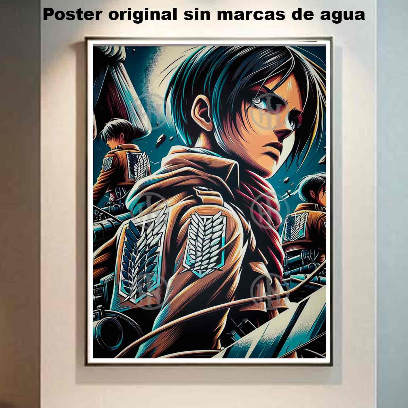 Mikasa Ackerman Attack on Titan Manga Acción Poster, Mikasa Ackerman Attack on Titan-El Póster Personalizado, Historia Nuestra