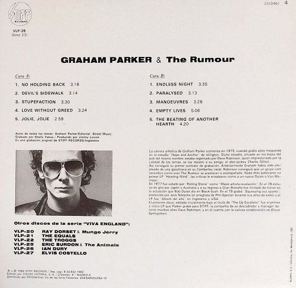 Graham Parker And The Rumour, LP | Historia Nuestra